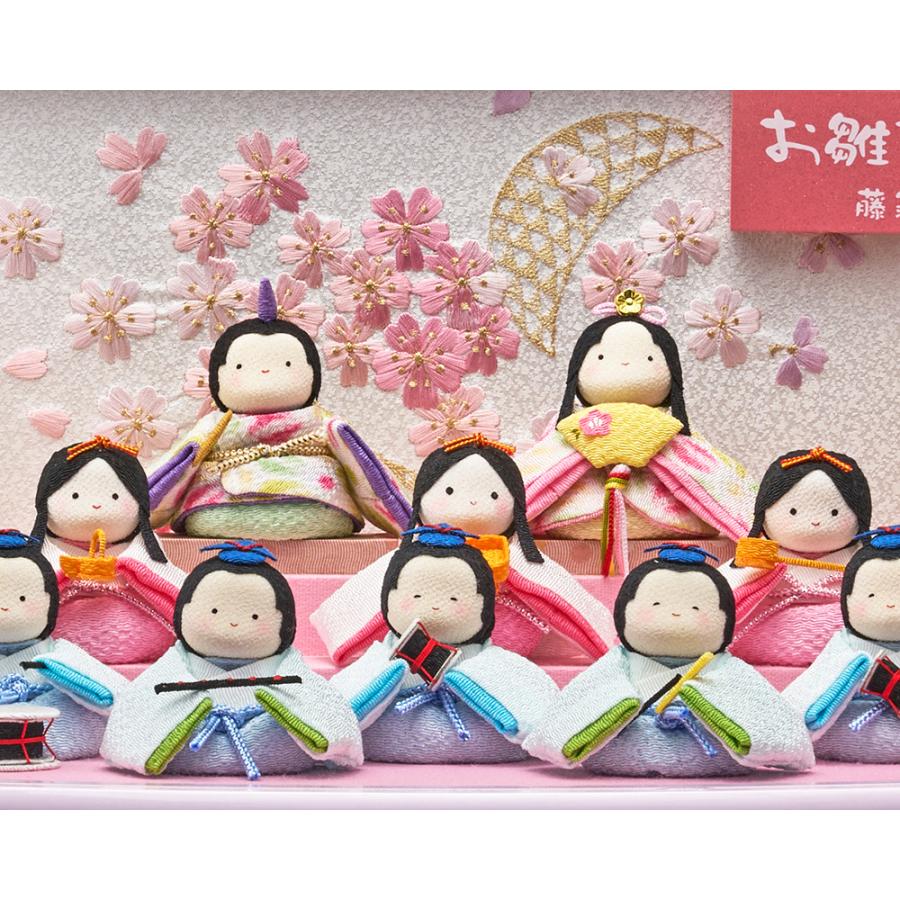雛人形 ケース入り 丸型 円 コンパクト ちりめん ケース ひな人形