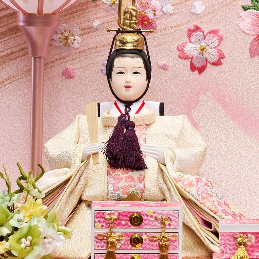 雛人形 コンパクト ケース飾り 選べる ミニ 丸型 紫ボカシ 桃ボカシ 飾り花 アクリル 小三五親王飾り 金襴仕立 おしゃれ おひな様 かわいい モダン 243-270 2026_15