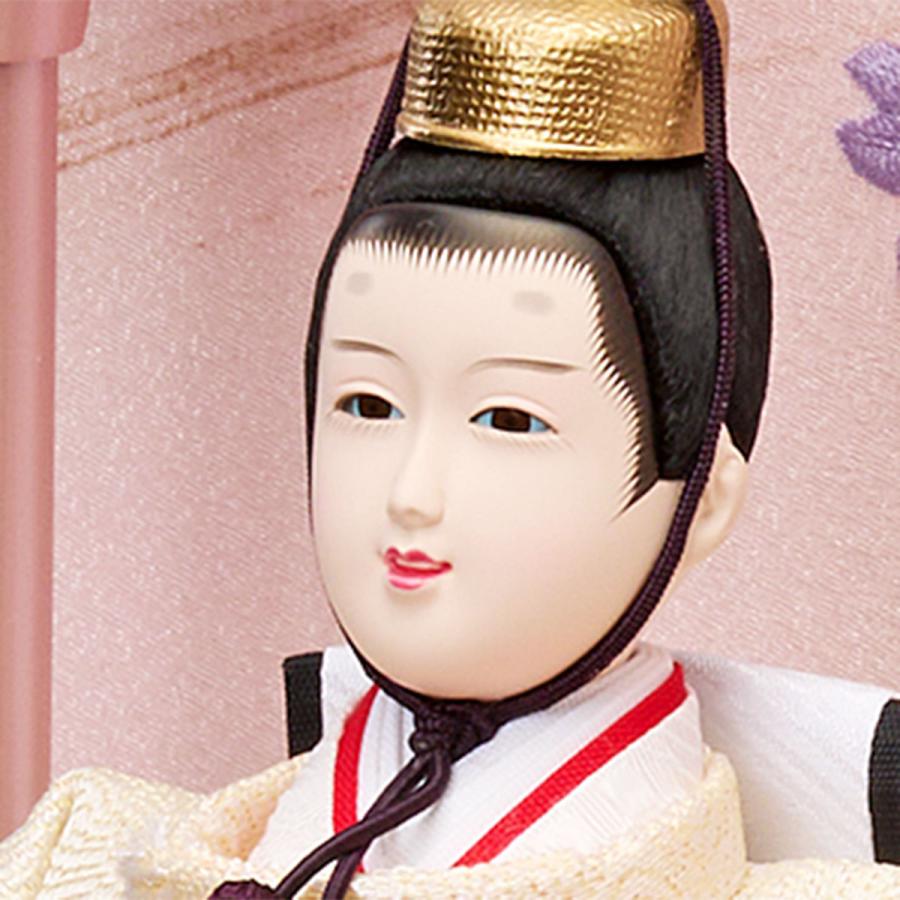 雛人形 コンパクト ケース飾り 選べる ミニ 丸型 紫ボカシ 桃ボカシ 飾り花 アクリル 小三五親王飾り 金襴仕立 おしゃれ おひな様 かわいい モダン 243-270 2026_17
