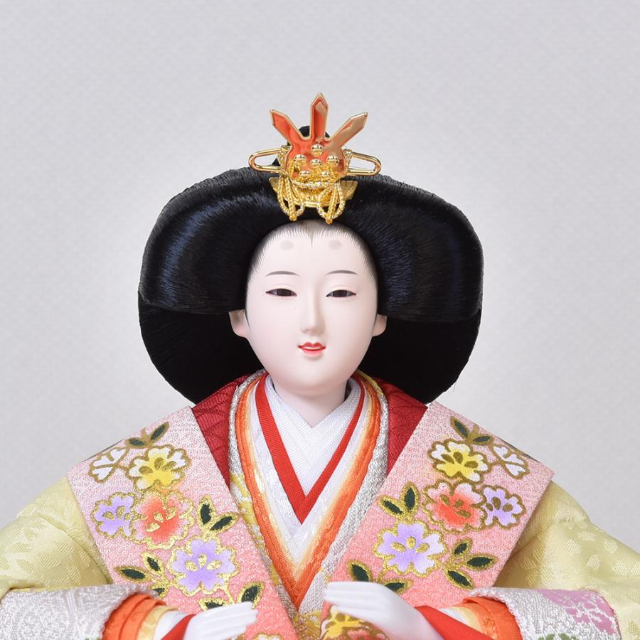 雛人形 コンパクト ひな人形 親王飾り エンジ 平飾り 白 ホワイト