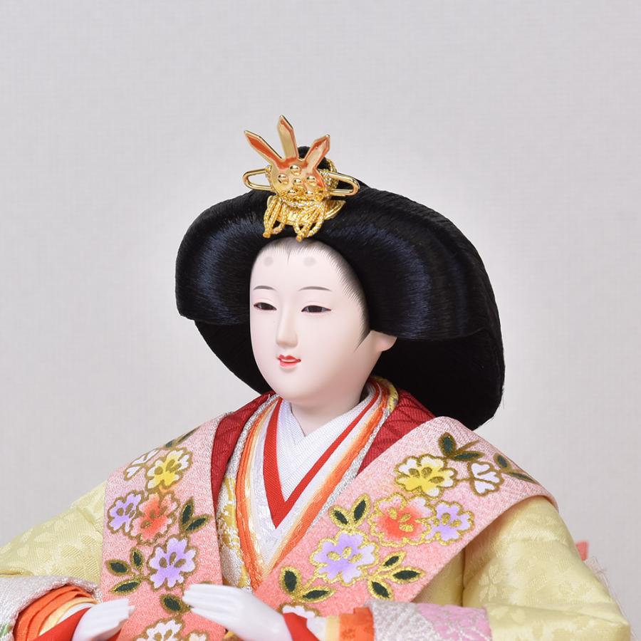 雛人形 コンパクト ひな人形 親王飾り エンジ 平飾り 白 ホワイト