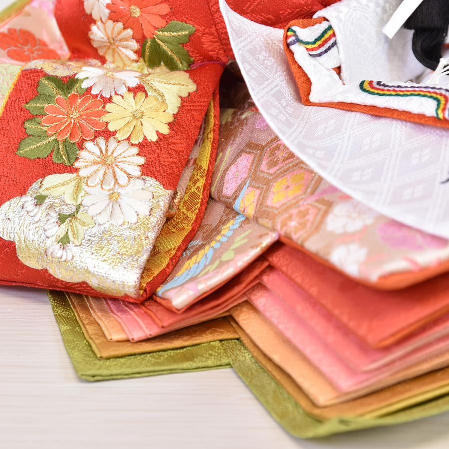 雛人形 コンパクト 松寿 ひな人形 刺繍 親王飾り 平飾り 黒 ししゅう 白 紺 ホワイト orijin  かわいい おしゃれ モダン 初節句 お雛様 おひな様の画像