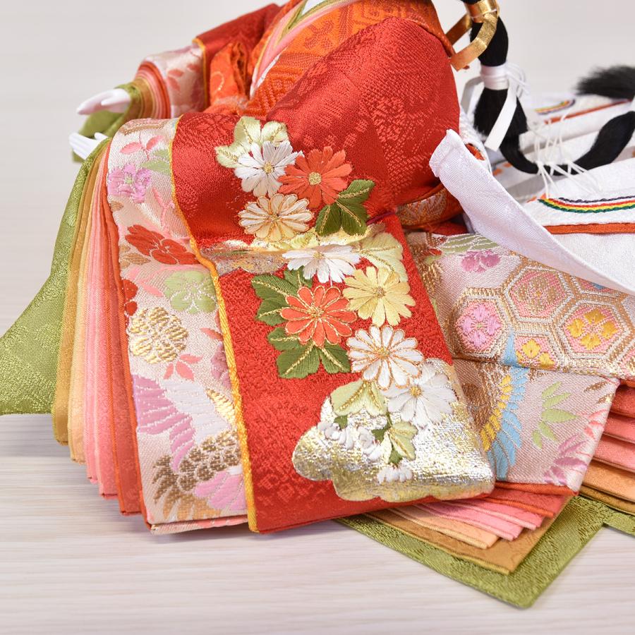 雛人形 コンパクト 松寿 ひな人形 刺繍 親王飾り 平飾り 黒 ししゅう 白 紺 ホワイト orijin  かわいい おしゃれ モダン 初節句 お雛様 おひな様の画像