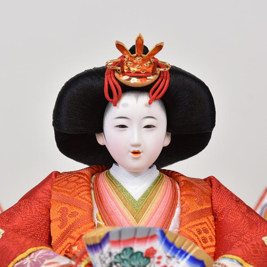 雛人形 コンパクト 松寿 ひな人形 刺繍 親王飾り 平飾り 黒 ししゅう 白 紺 ホワイト orijin  かわいい おしゃれ モダン 初節句 お雛様 おひな様の画像