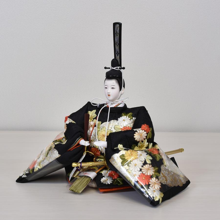 雛人形 コンパクト 松寿 ひな人形 刺繍 親王飾り 平飾り 黒 ししゅう 白 紺 ホワイト orijin  かわいい おしゃれ モダン 初節句 お雛様 おひな様の画像