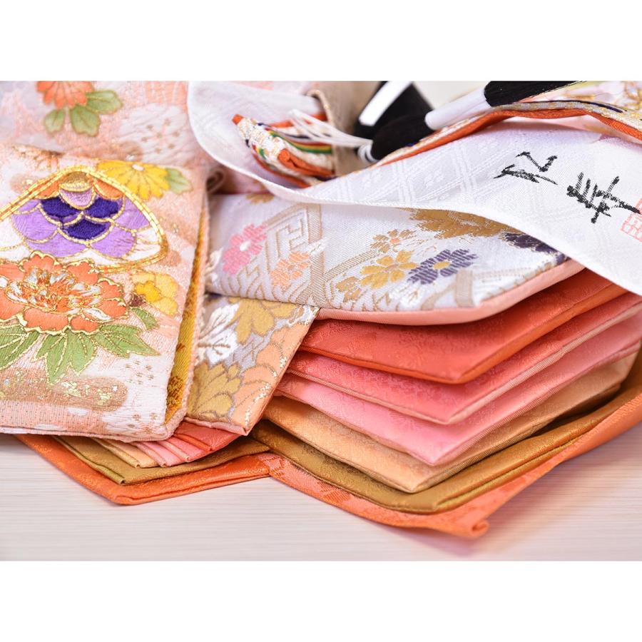 雛人形 コンパクト 松寿 ひな人形 刺繍 親王飾り 平飾り ししゅう 白 朱 ホワイト ピンク orijin  かわいい おしゃれ モダン 初節句 お雛様 おひな様 2026の画像