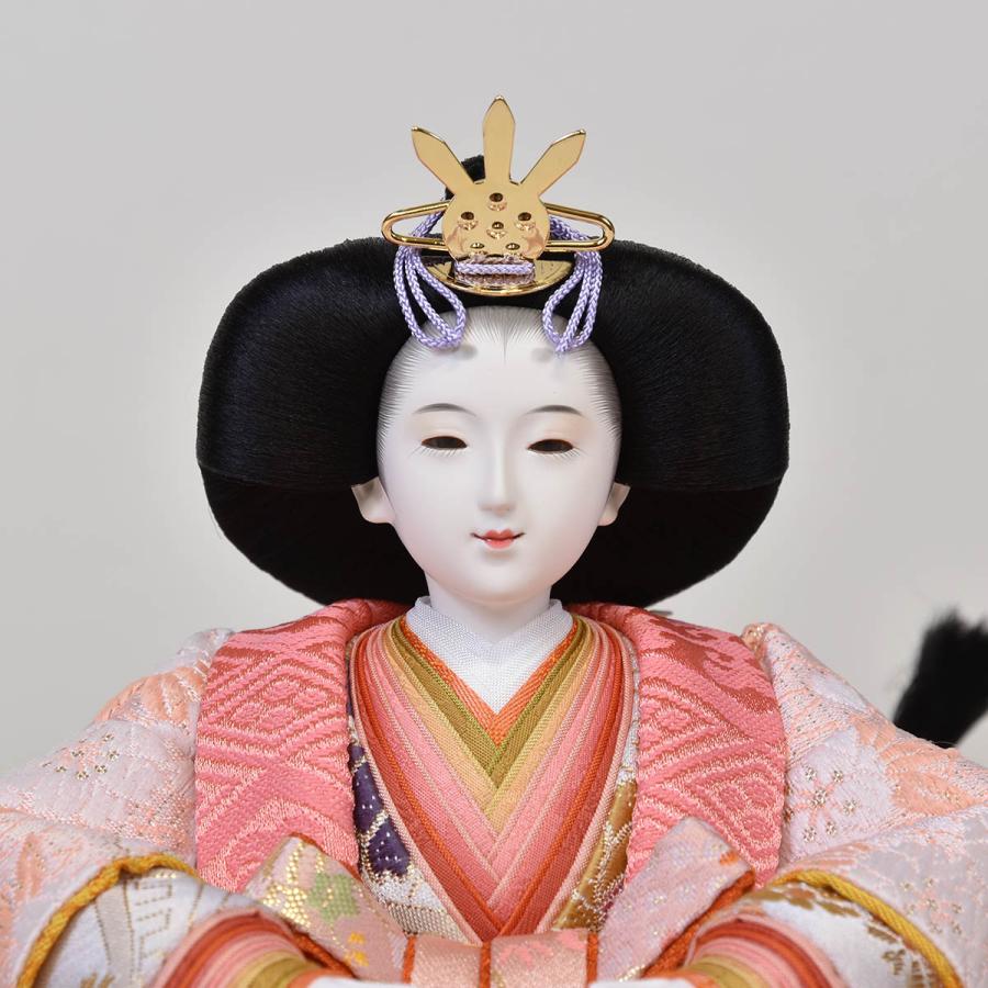 雛人形 コンパクト 松寿 ひな人形 刺繍 親王飾り 平飾り ししゅう 白 朱 ホワイト ピンク orijin  かわいい おしゃれ モダン 初節句 お雛様 おひな様 2026の画像