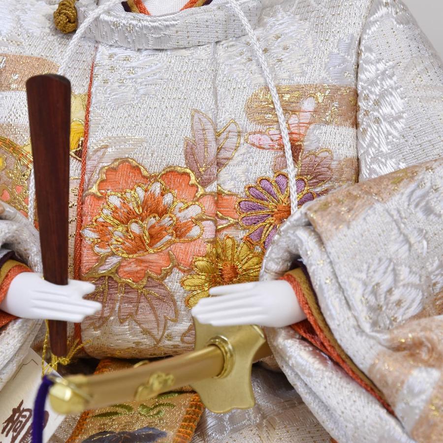 雛人形 コンパクト 松寿 ひな人形 刺繍 親王飾り 平飾り ししゅう 白 朱 ホワイト ピンク orijin  かわいい おしゃれ モダン 初節句 お雛様 おひな様 2026の画像