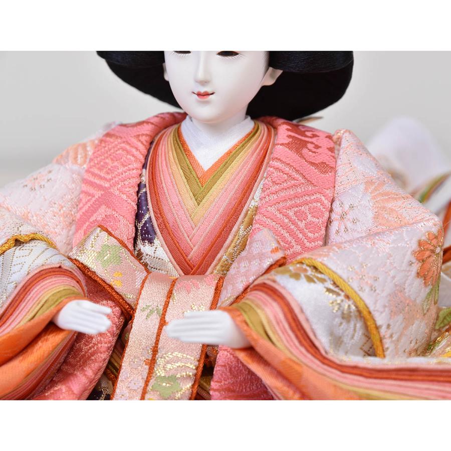 雛人形 コンパクト 松寿 ひな人形 刺繍 親王飾り 平飾り ししゅう 白 朱 ホワイト ピンク orijin  かわいい おしゃれ モダン 初節句 お雛様 おひな様 2026の画像