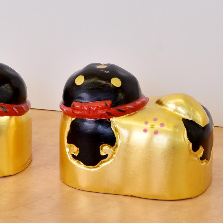 雛人形 ひな人形 おとぎ犬 2匹 収納箱入 金箔 コンパクト かわいい