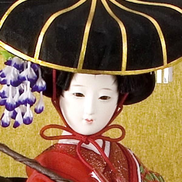 日本人形 柴田家千代 尾山人形 藤娘 ガラスケース付 : 雛人形-五月人形