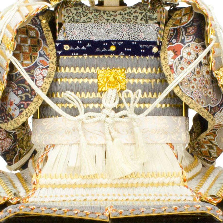 五月人形 お祝い 鎧飾り 12号 平飾り台付 屏風付 塗桐 ワイン