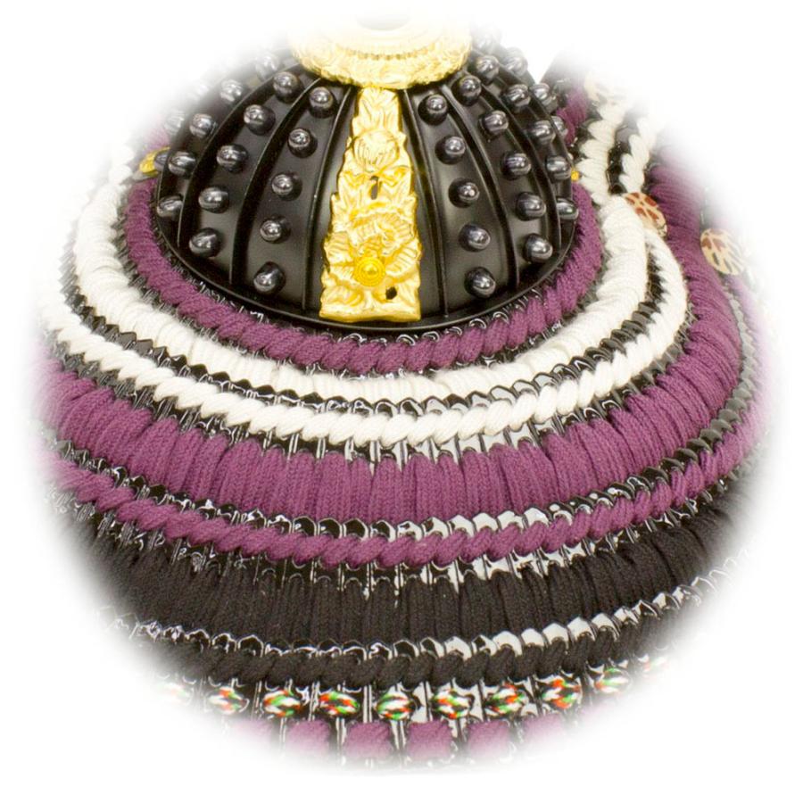 五月人形 お祝い 兜飾り 1/5号 平飾り台付 黒塗 屏風付 会津塗 二曲風