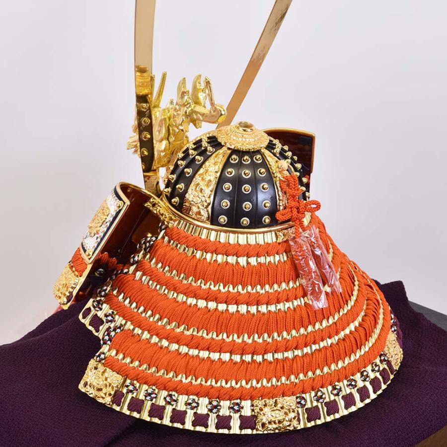 五月人形 コンパクト おしゃれ 鎧飾り 13号 平安一水作 兜 台16号 金箔