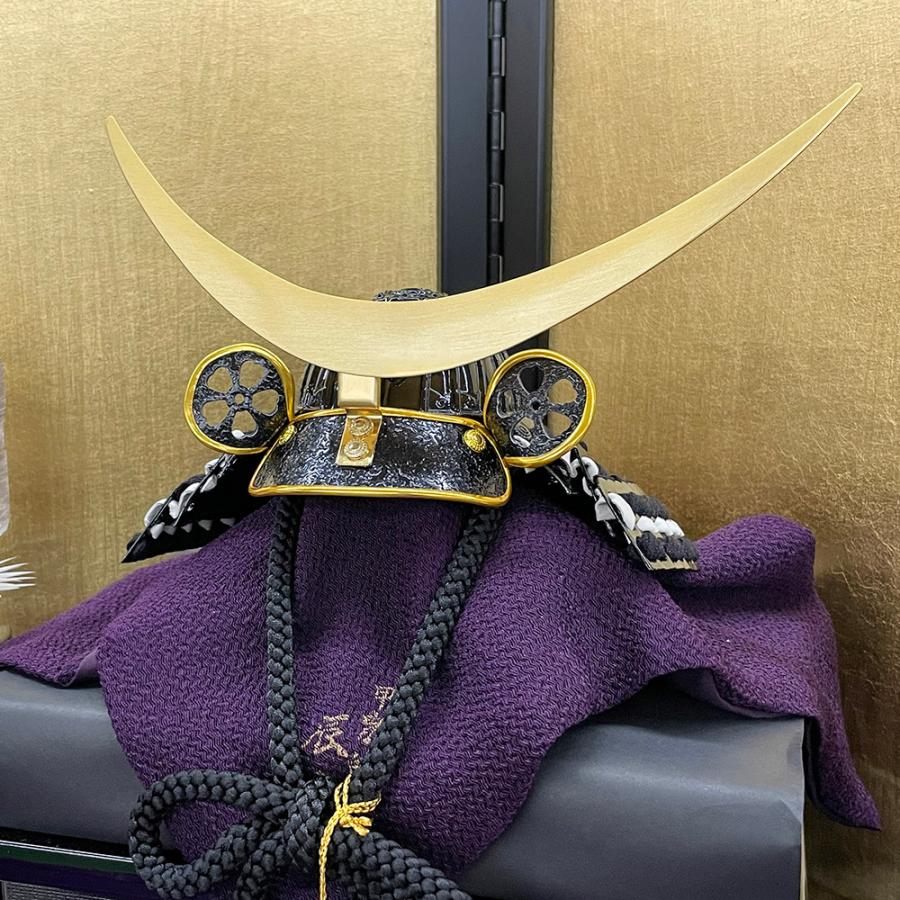 五月人形 コンパクト 武将 伊達政宗 兜 平飾り 1/5 兜飾り 辰広 かぶと