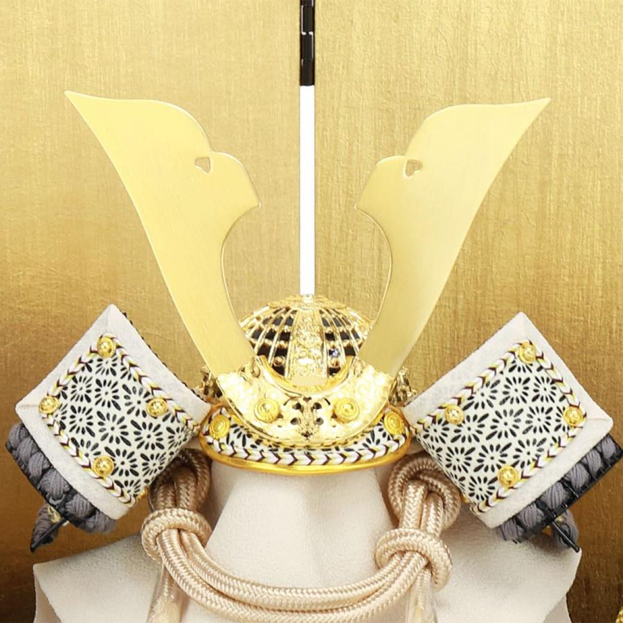 五月人形 かぶと 収納飾り 金 白 コンパクト 初節句 おしゃれ かわいい