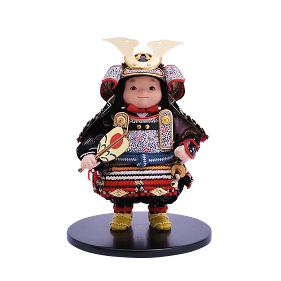 五月人形 幸一光 5月人形 お祝い 大将飾り 出飾り 幸 こう 黒小札 赤段威 かわいい かっこいい コンパクト 木目 緑消し 屏風 2025_2