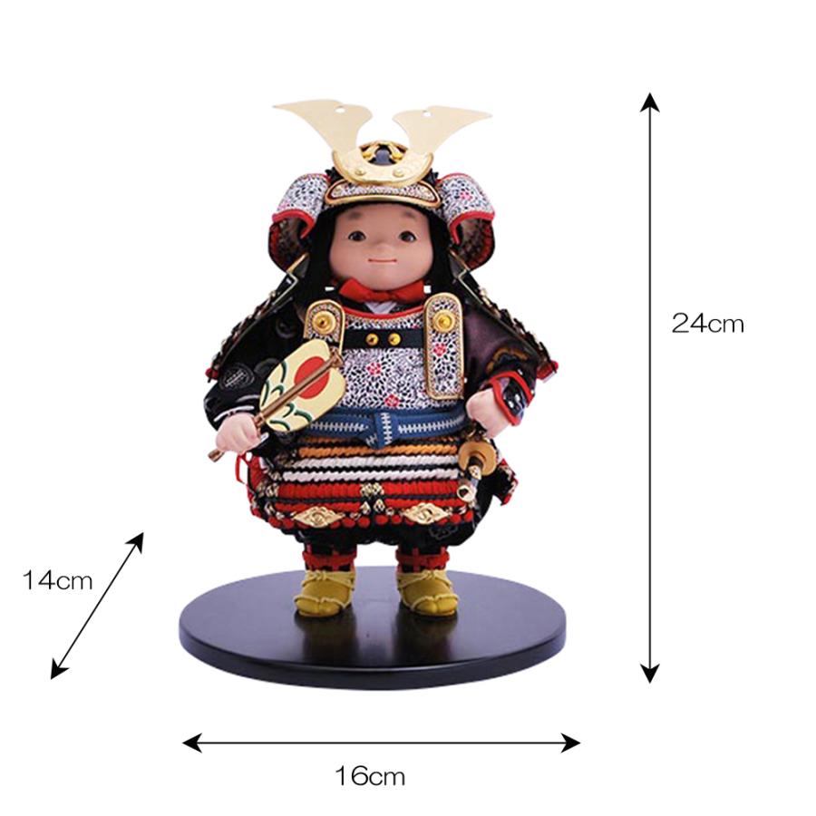 五月人形 幸一光 5月人形 お祝い 大将飾り 出飾り 幸 こう 黒小札 赤段威 かわいい かっこいい コンパクト 木目 緑消し 屏風 2025_3