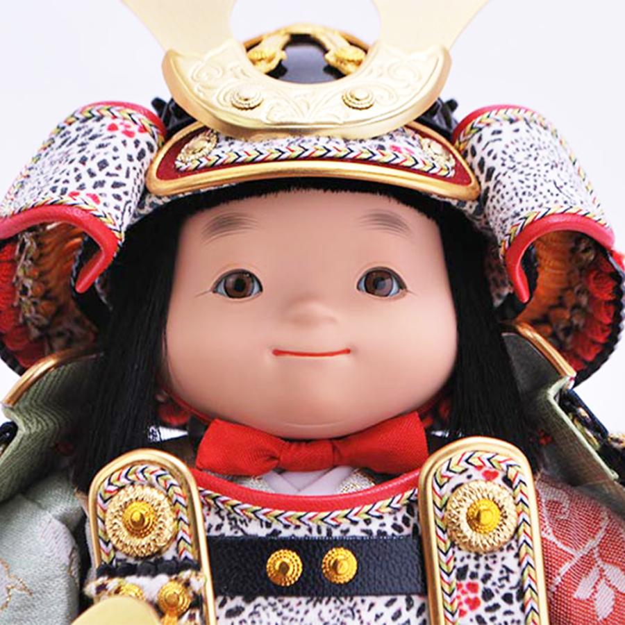 五月人形 幸一光 5月人形 お祝い 大将飾り 出飾り 幸 こう 黒小札 赤段威 かわいい かっこいい コンパクト 木目 緑消し 屏風 2025_4