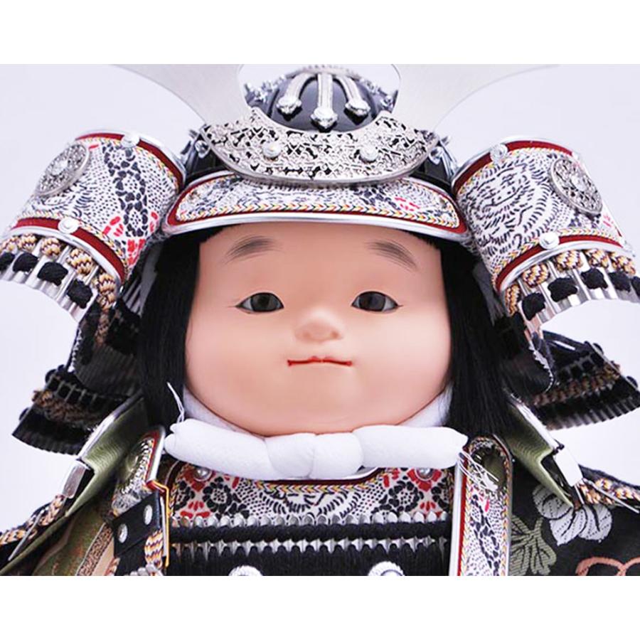 五月人形 幸一光 5月人形 お祝い 大将飾り 尊 たける 銀黒小札 黒糸威 銀仕立 かわいい かっこいい コンパクト 人形のみ 2025_2
