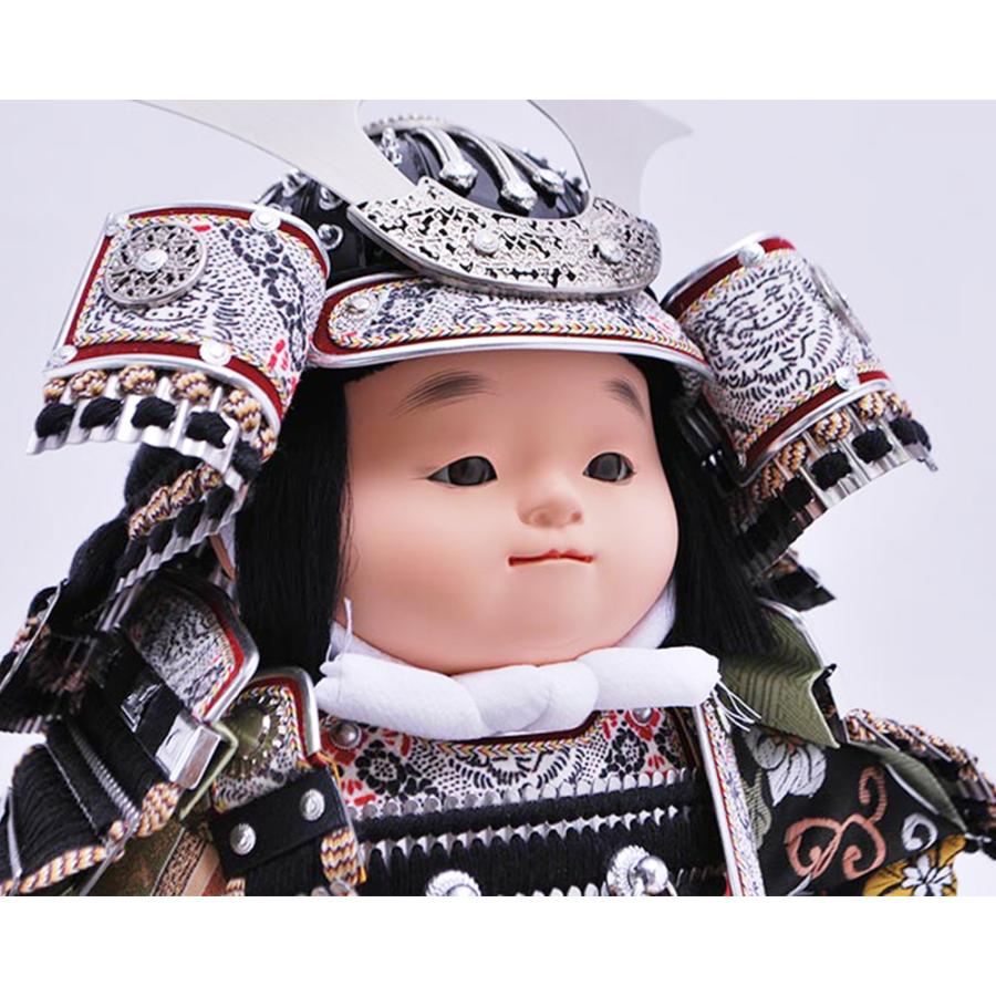 五月人形 幸一光 5月人形 お祝い 大将飾り 尊 たける 銀黒小札 黒糸威 銀仕立 かわいい かっこいい コンパクト 人形のみ 2025_3