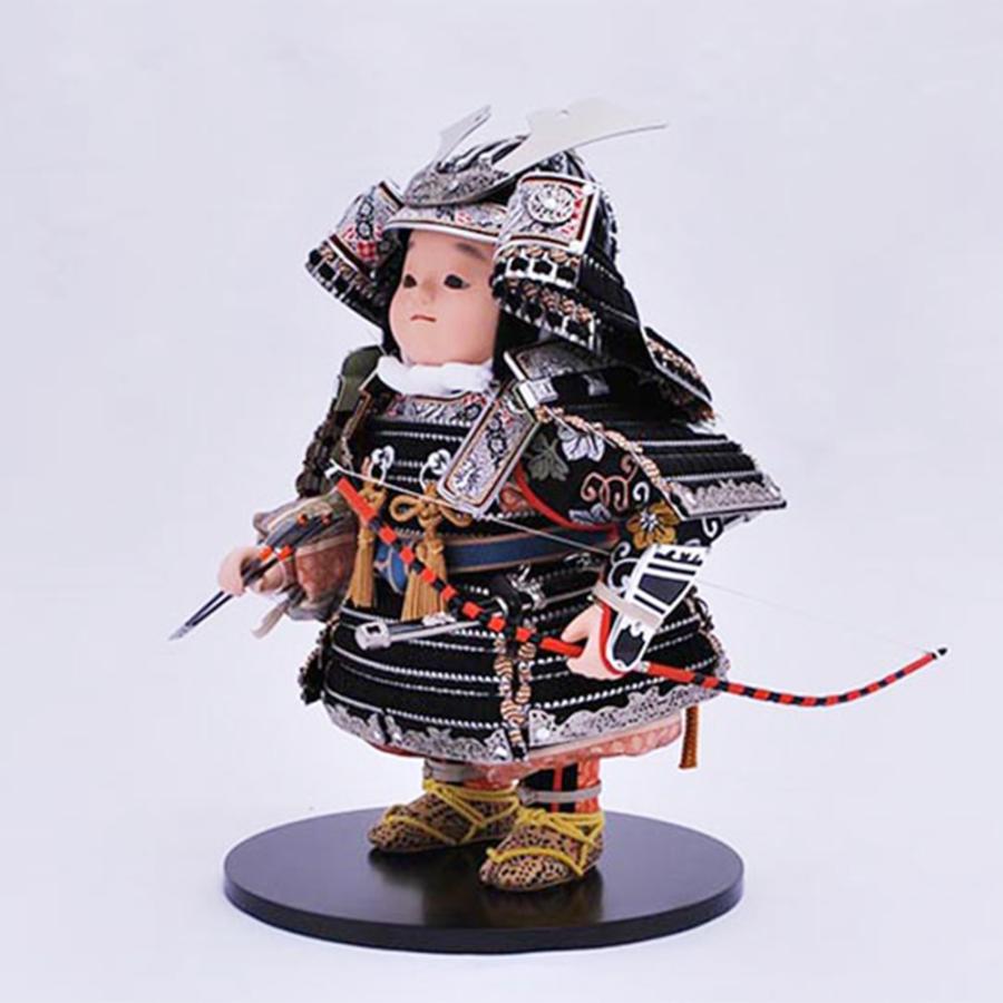 五月人形 幸一光 5月人形 お祝い 大将飾り 尊 たける 銀黒小札 黒糸威 銀仕立 かわいい かっこいい コンパクト 人形のみ 2025_4