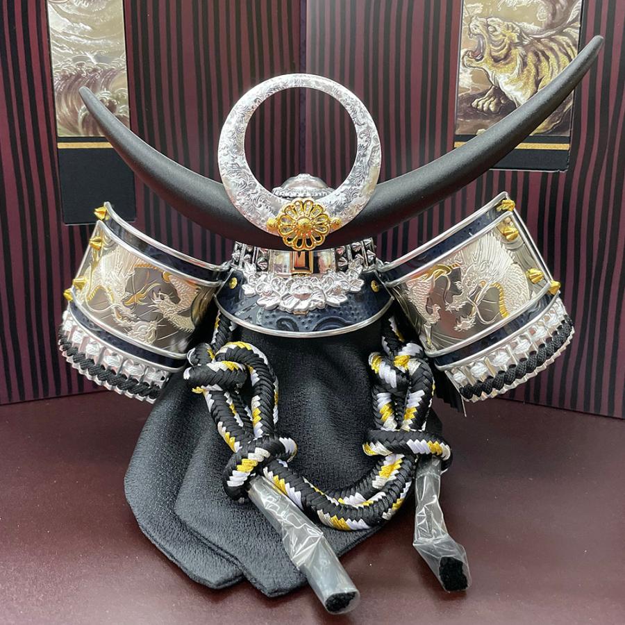 五月人形 兜飾り コンパクト 収納飾り 選べる 武将 名将 上杉 謙信 龍