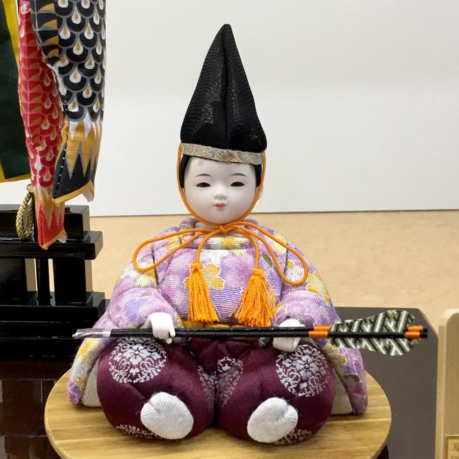 五月人形 木目込 人形 鯉のぼり付 ミニ コンパクト 倉庫管理品 展示品