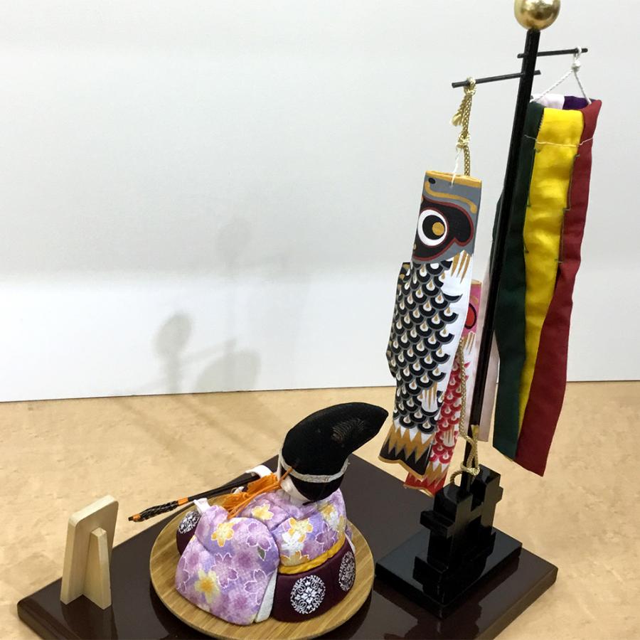 五月人形 木目込 人形 鯉のぼり付 ミニ コンパクト 倉庫管理品 展示品