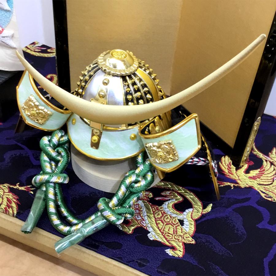 五月人形 兜セット 緑 鯉のぼり付 48KB-4 ミニ コンパクト 倉庫管理品