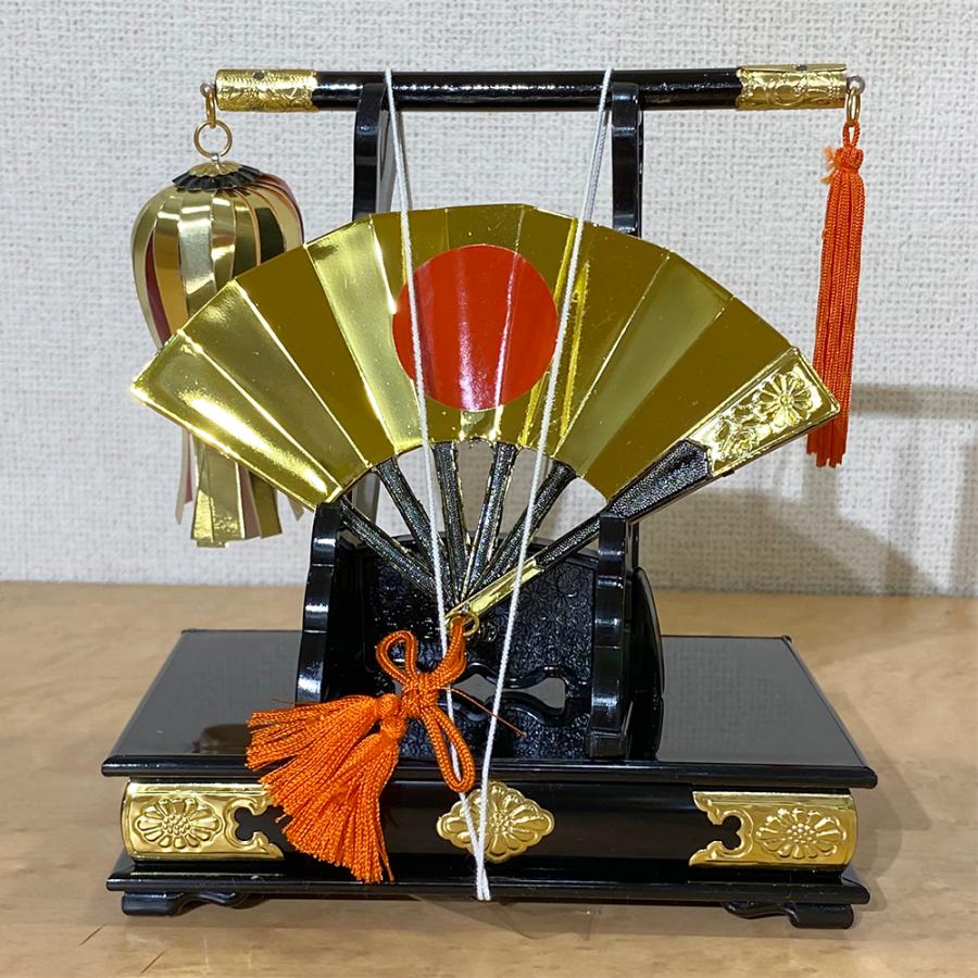 五月人形用 前飾り 特製三点セット 1号 軍扇 太鼓 陣笠 倉庫管理品