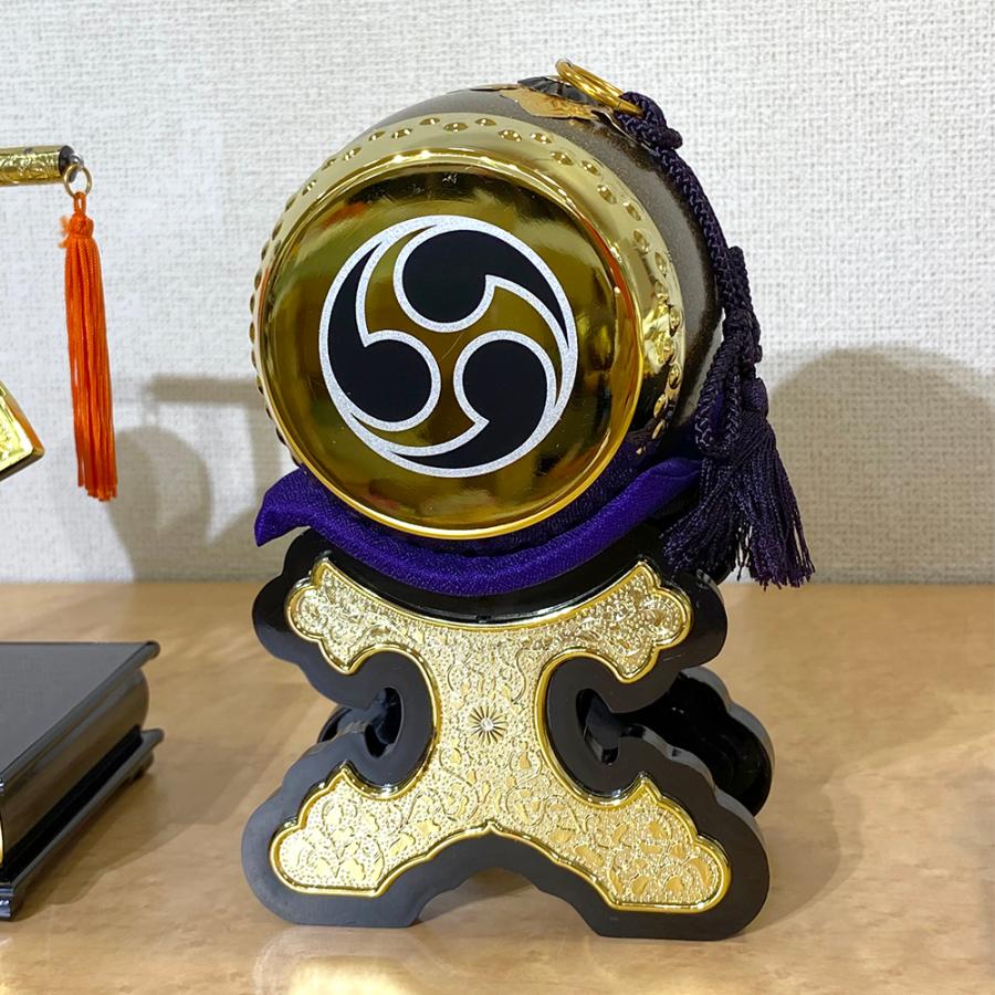 五月人形用 前飾り 特製三点セット 1号 軍扇 太鼓 陣笠 倉庫管理品