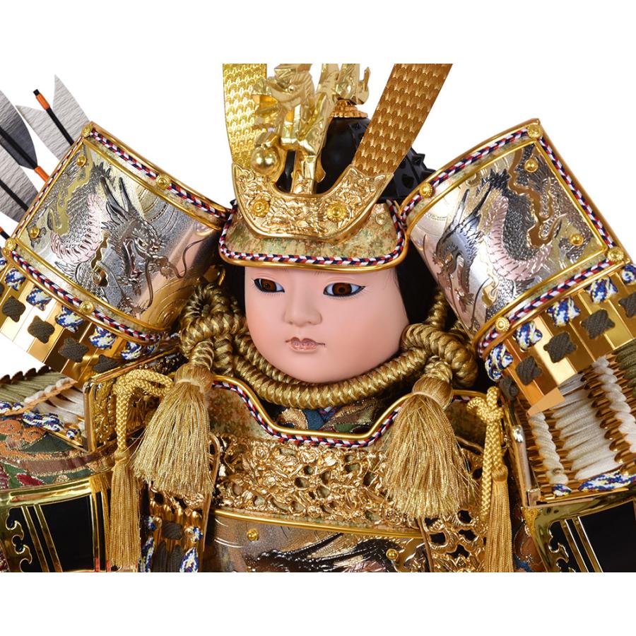 五月人形 コンパクト お祝い 大将飾り 台屏風 弓太刀付き 12号 勇将
