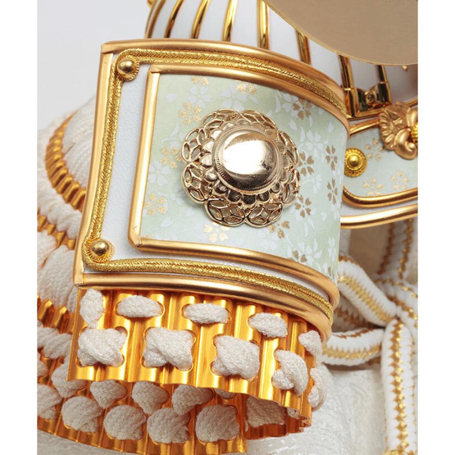 五月人形 久月 上杉謙信 丸型 コンパクト 白 アクリルケース