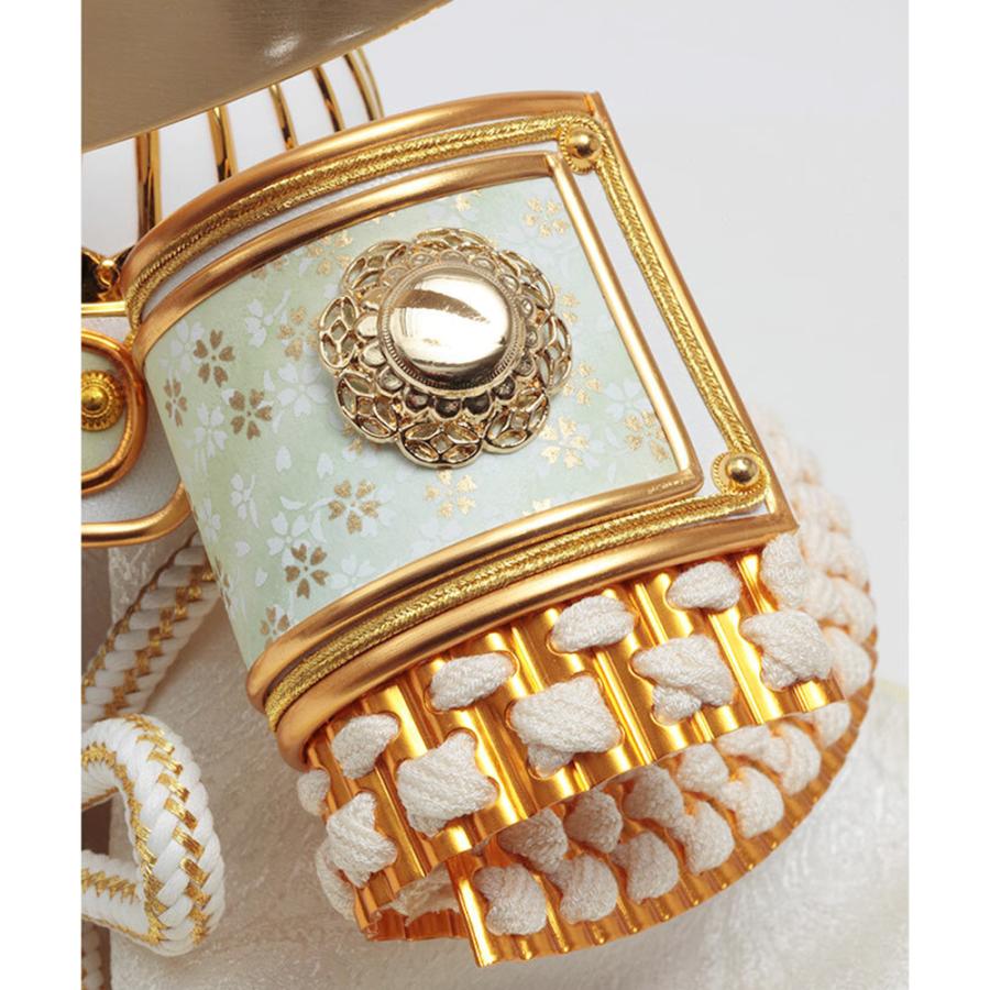 五月人形 久月 上杉謙信 丸型 コンパクト 白 アクリルケース ケース