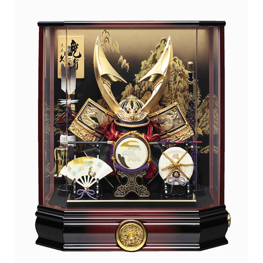 五月人形 久月 ケース飾り アクリル ケース入り 5月人形 コンパクト 兜