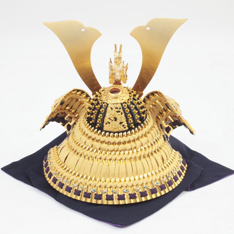 久月 五月人形 久月作 お祝い 兜飾り 平飾り 正絹緋縅15号 カッコいい