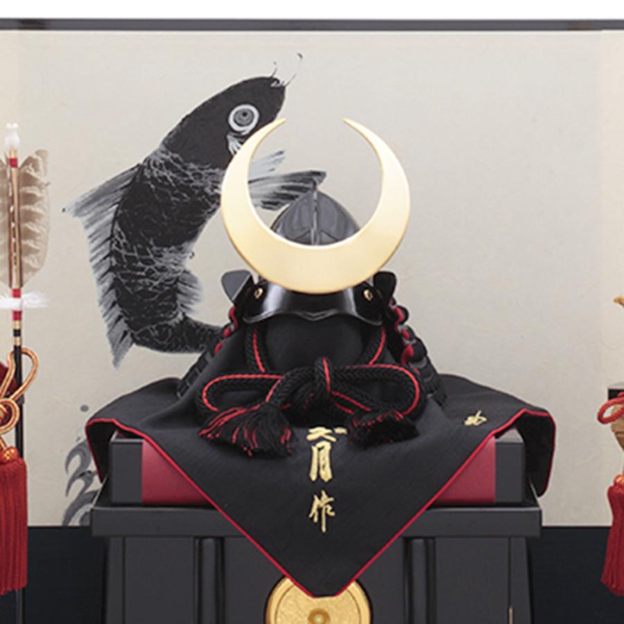 久月 5月人形 兜 加藤峻厳作 1/4朱糸縅兜飾り