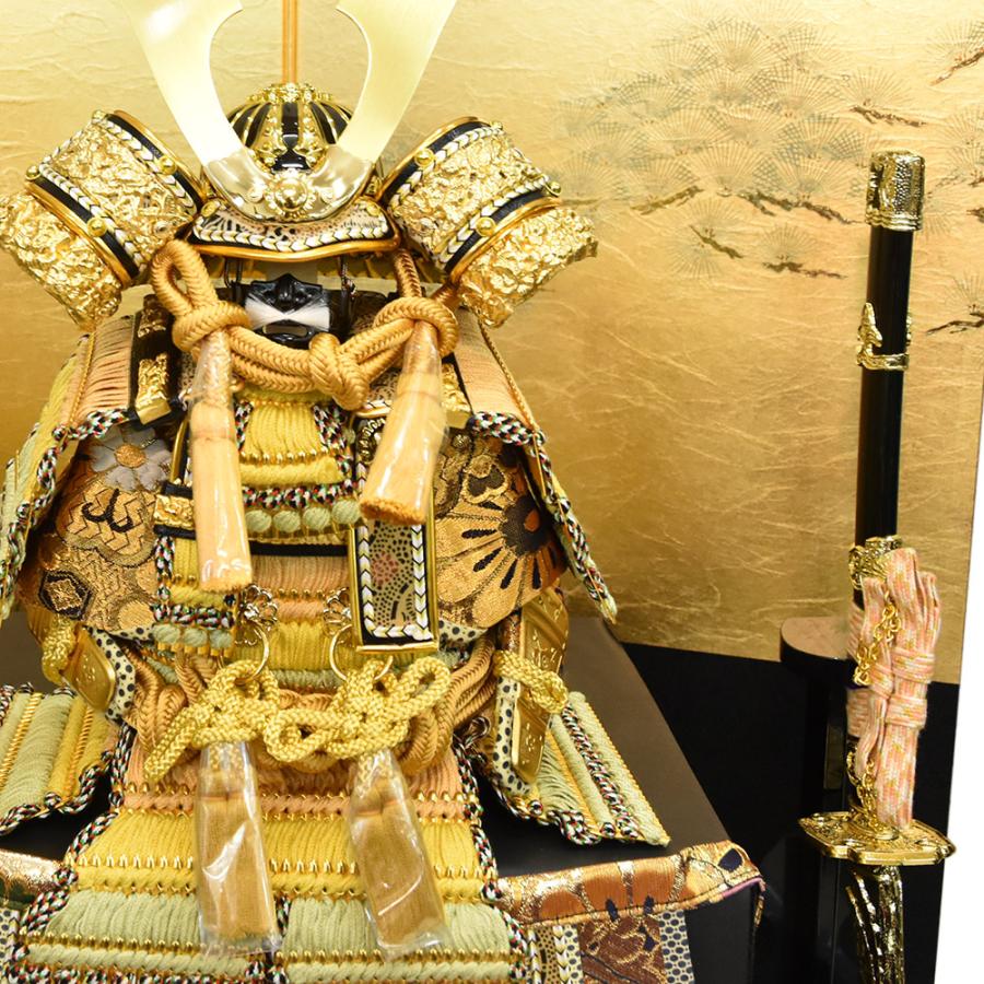 五月人形 コンパクト 久月作 お祝い 鎧飾り 平飾り 大鎧飾り 金 カッコ