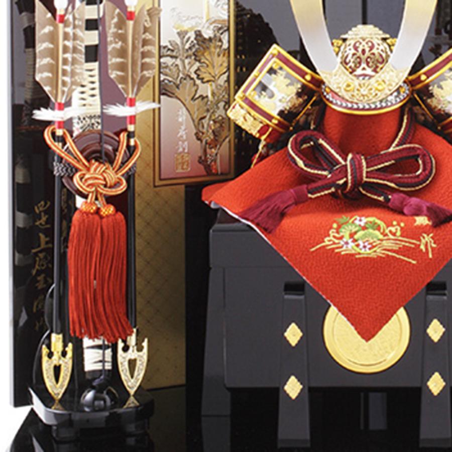 五月人形 久月作 お祝い 兜飾り 平飾り 正絹色々縅8号 カッコいい 端午