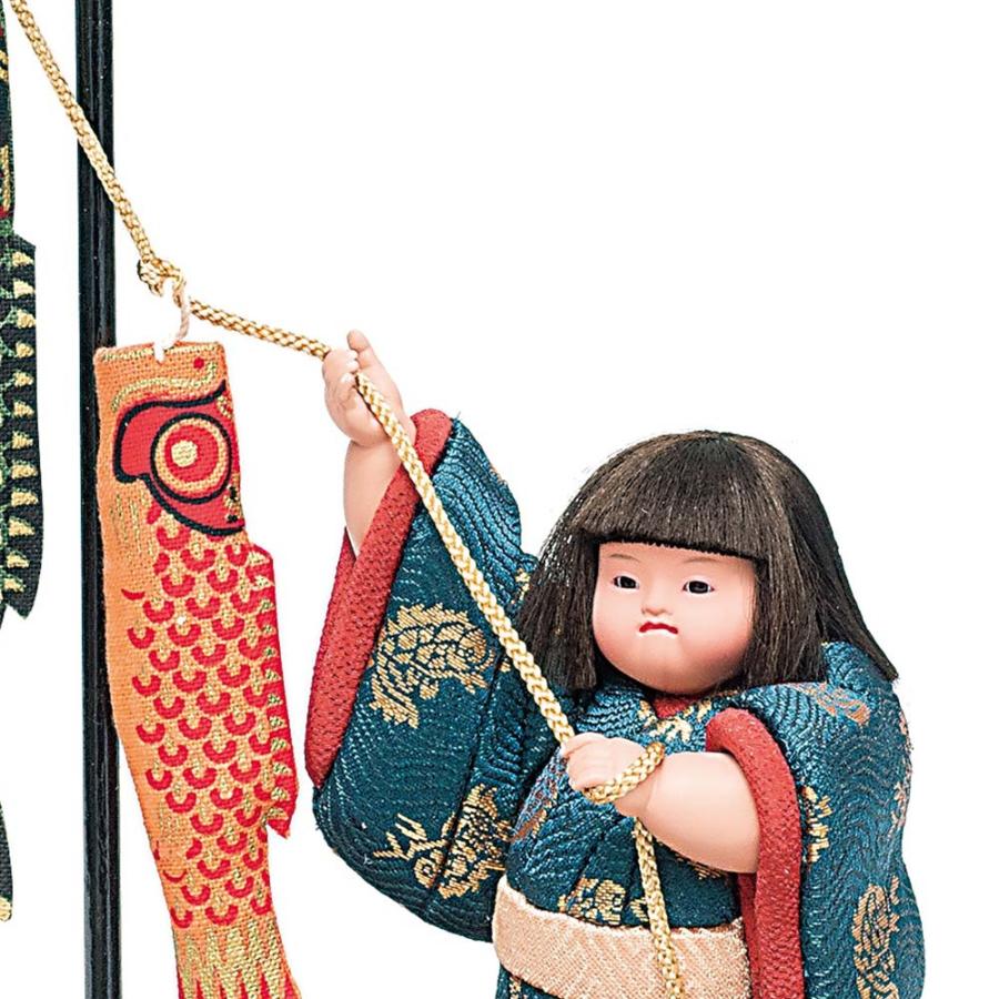 五月人形 真多呂人形作 木目込み 大将飾り 子供大将 引上げ 鯉のぼり