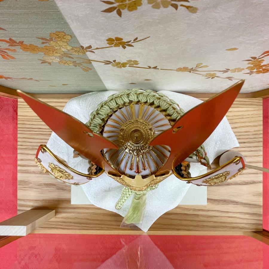 五月人形 コンパクト ケース飾り 兜飾り 8号 祐介 円型 アクリルケース