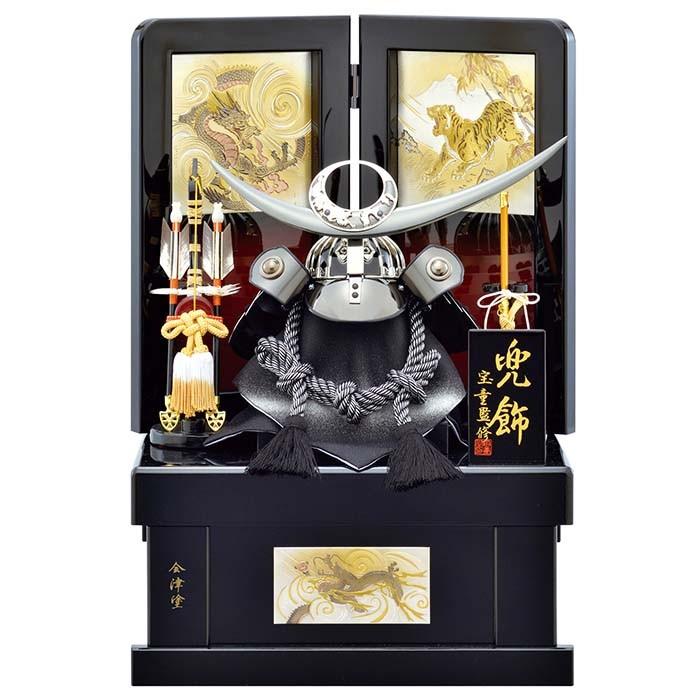 アウトレット送料無料 五月人形 収納飾り 上杉謙信 銀 兜飾り かぶと コンパクト かわいい おしゃれ 黒銀 上杉謙信 兜 12号 収納飾り 最安値挑戦 Web Escgroup Com