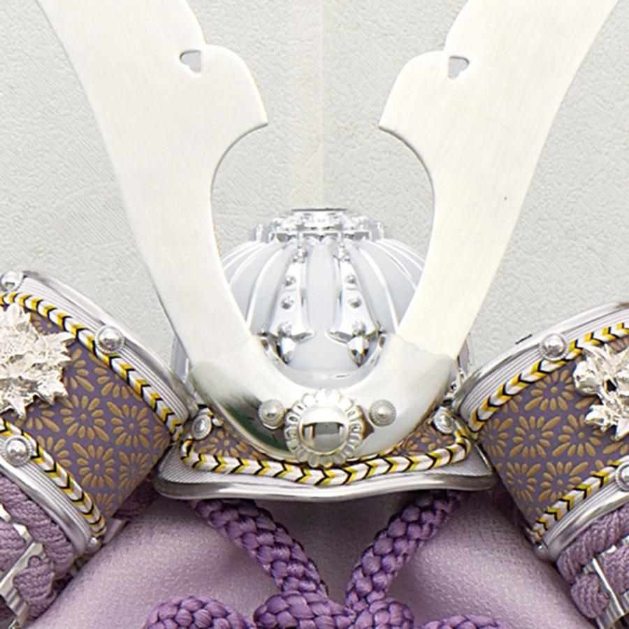 五月人形 コンパクト むらさき シルバー 銀 兜 ミニ 兜飾り おしゃれ 5