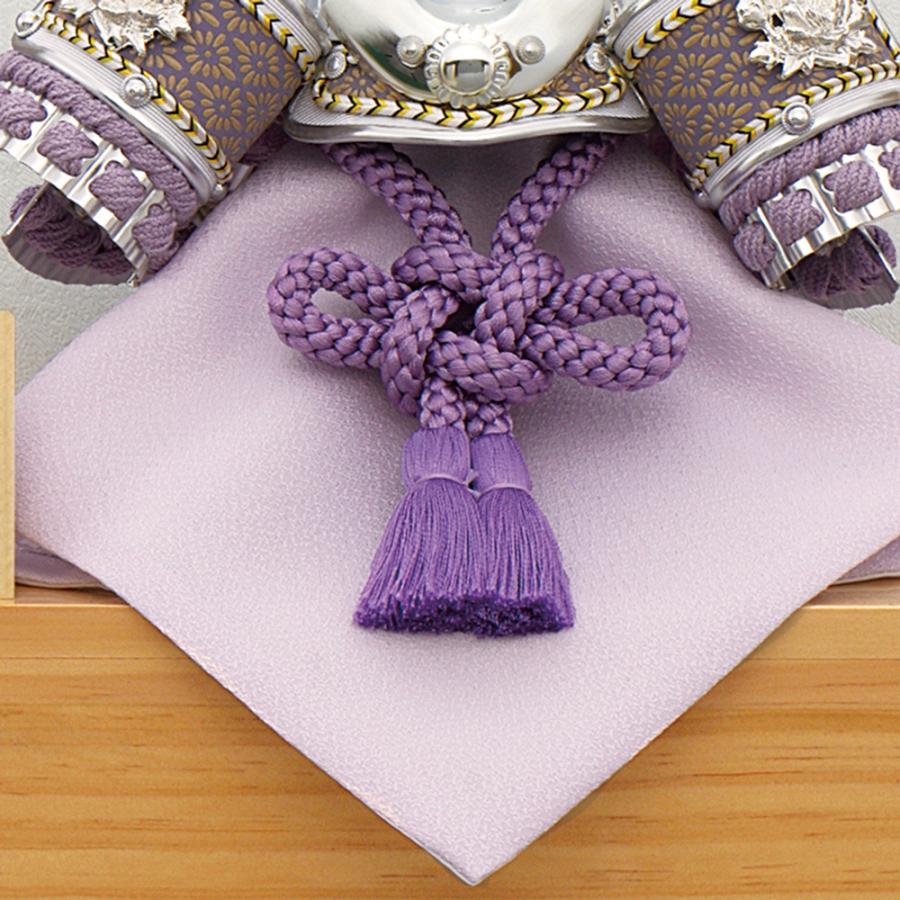 五月人形 コンパクト むらさき シルバー 銀 兜 ミニ 兜飾り おしゃれ 5