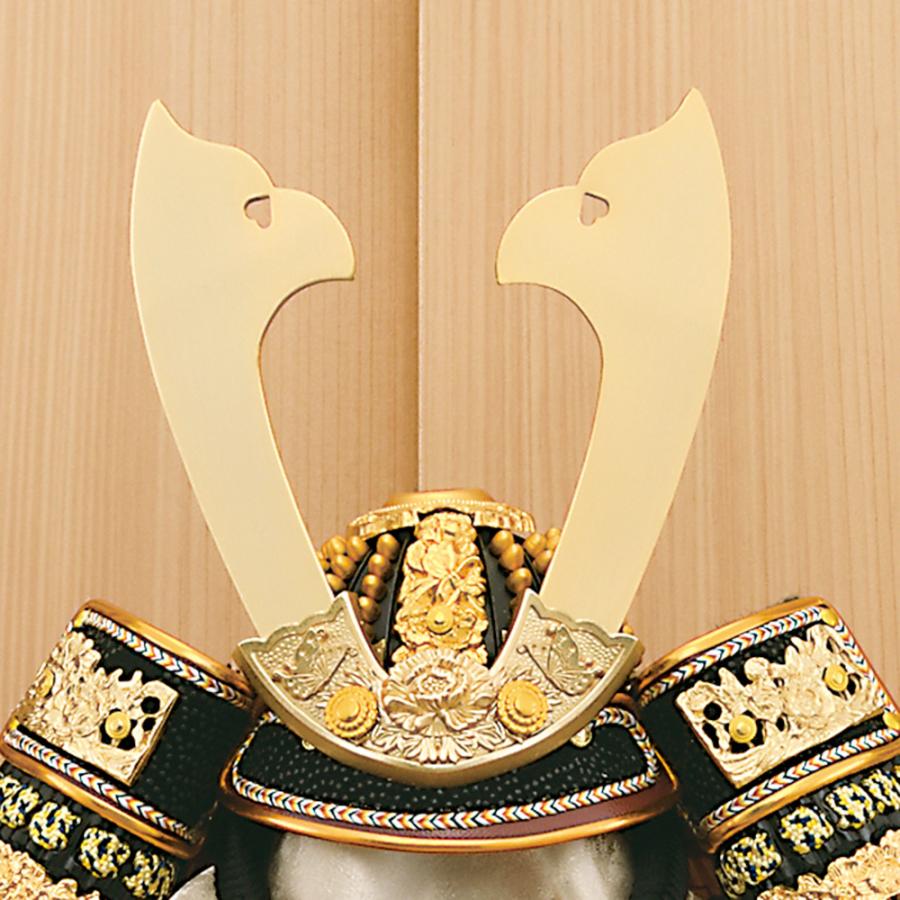 兜飾り 五月人形 兜平飾り 兜飾り 暁山作 江戸甲冑 豆兜 8号 大鍬形 桐