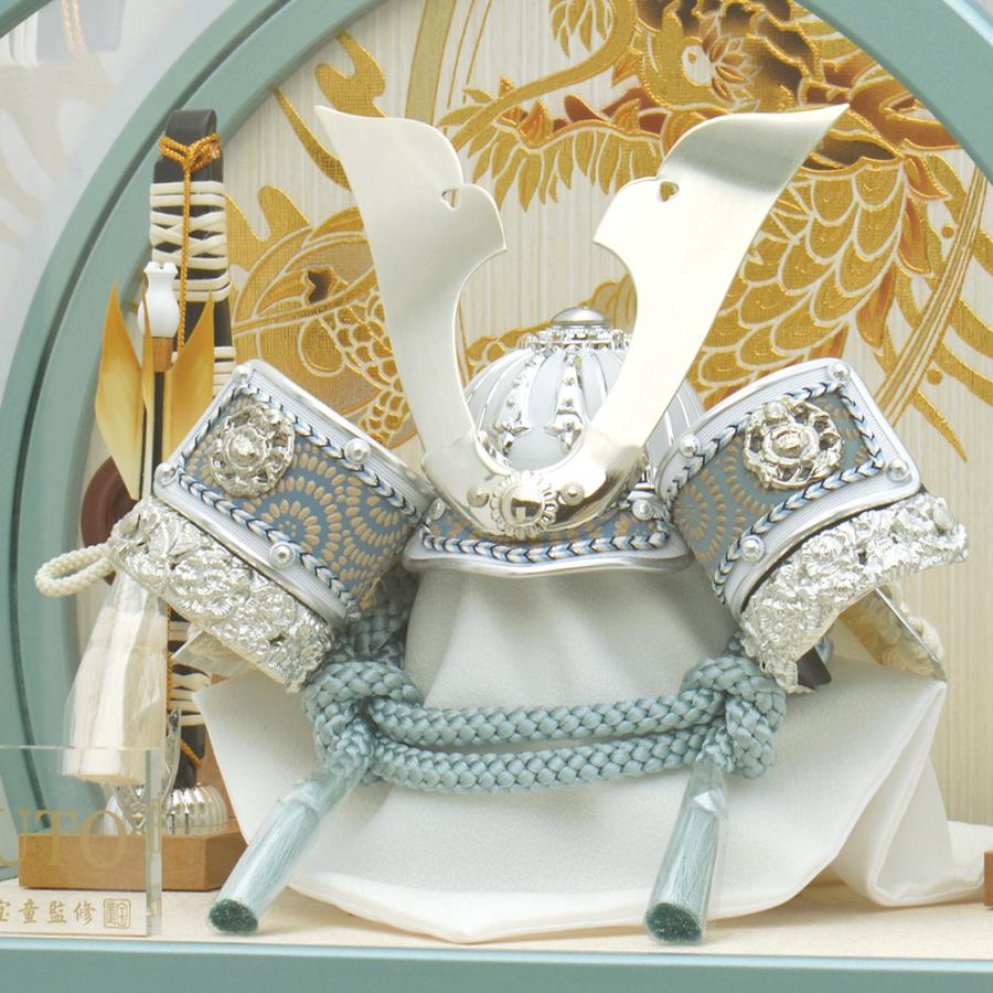 五月人形 コンパクト ケース入り おしゃれ 兜飾り 5号 白銀 中鍬兜 おしゃれ 名将武将 丸型 ケース飾り モダン 木 木製 台 ミニ かわいい 2025 ck25115-5 |  | 13