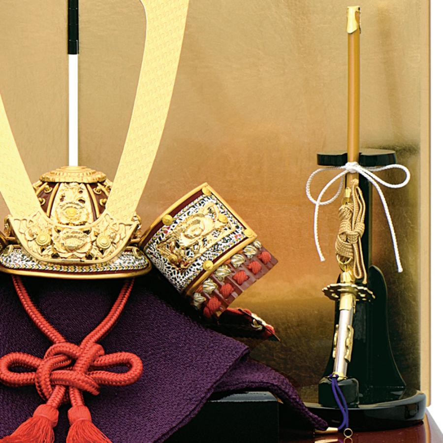 五月人形 コンパクト おしゃれ 兜飾り 7号 赤漆塗之兜 収納飾り 合わせ