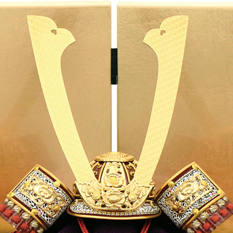 五月人形 コンパクト おしゃれ 兜飾り 7号 赤漆塗之兜 収納飾り 合わせ