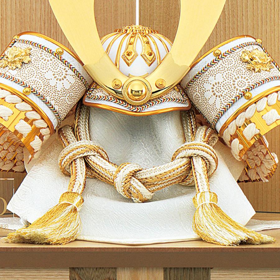 五月人形 お祝い 初節句 コンパクト 兜飾り 収納飾り 8号 白金大鍬兜
